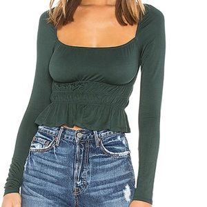 Superdown square neck crop top